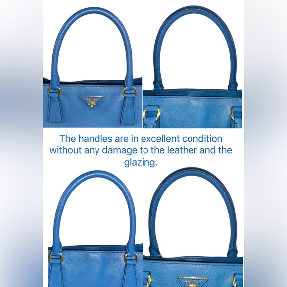 12 Prada Galleria Baltic Blue Saffiano Large Tote - Picture 5 of 11